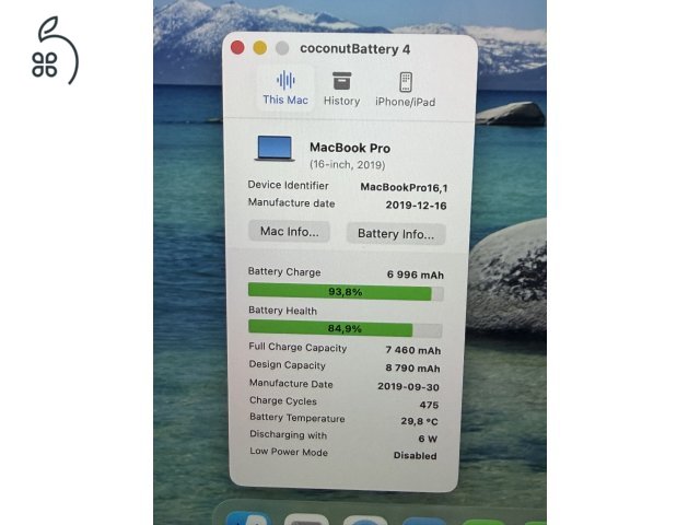 Macbook pro 16 2019. I9/32gb ram/512gb ssd/ Amd radeon 4gb -- Csere érdekel-- 