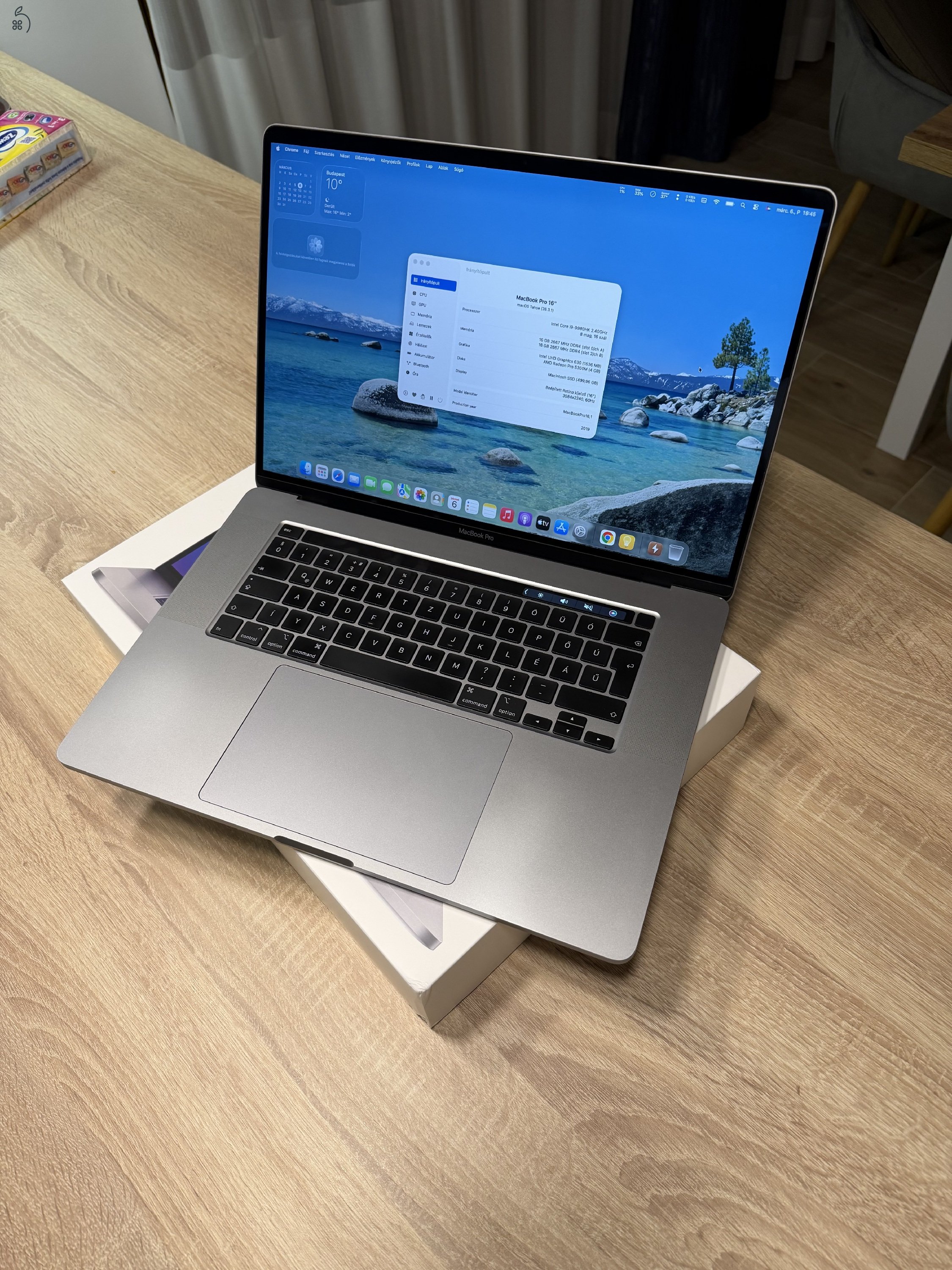 Macbook pro 16 2019. I9/32gb ram/512gb ssd/ Amd radeon 4gb -- Csere érdekel-- 