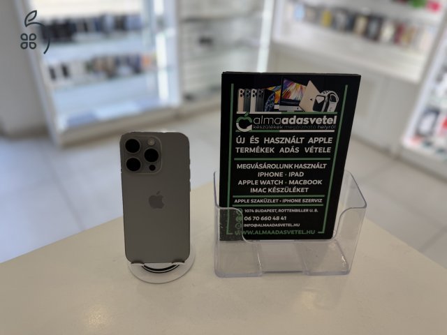 iPhone 15 Pro 128GB Újszerű/e-sim hibás/Akku 88%/