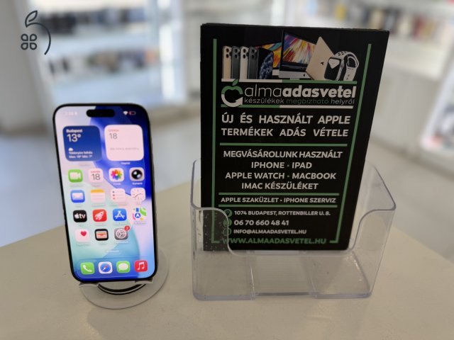iPhone 15 Pro 128GB Újszerű/e-sim hibás/Akku 88%/