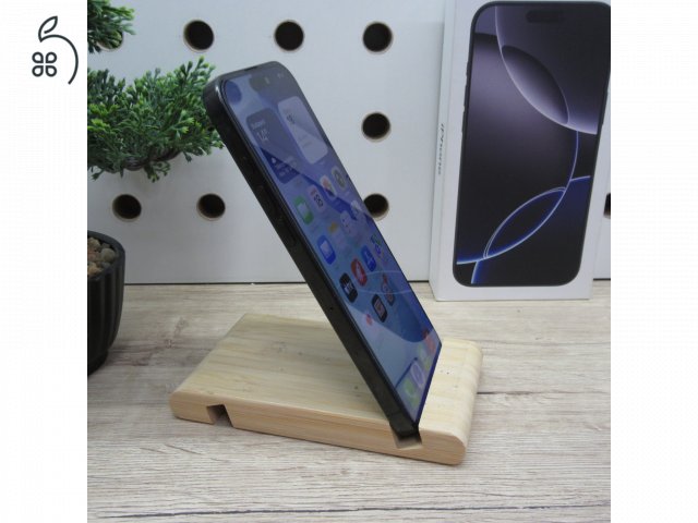 Apple iPhone 16 Pro Max Black Titanium 256GB használt karcmentes – 99% akku (281 ciklus) – Apple garancia 2026.06.02.-ig