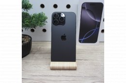 Apple iPhone 16 Pro Max Black Titanium 256GB használt karcmentes – 99% akku (281 ciklus) – Apple garancia 2026.06.02.-ig
