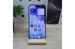 Apple iPhone 16 Pro Max Black Titanium 256GB használt karcmentes – 99% akku (281 ciklus) – Apple garancia 2026.06.02.-ig