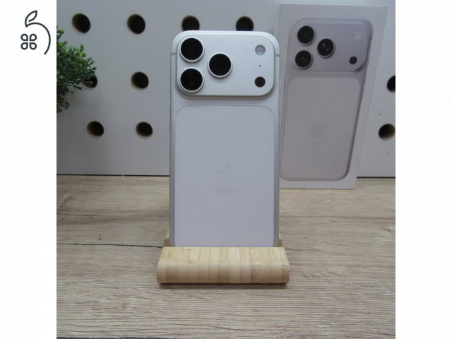 Apple iPhone 17 Pro Silver 256GB használt karcmentes – 100% akku (13 ciklus) – garancia 2027.02.18.-ig
