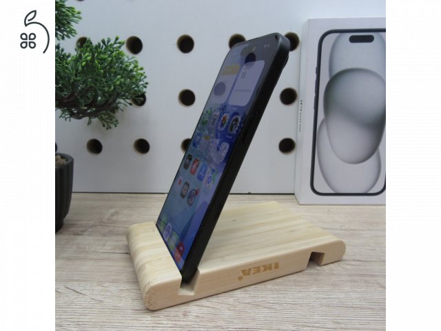 Apple iPhone 15 Black 128GB használt szép állapot – 100% akku – 6 hónap garancia