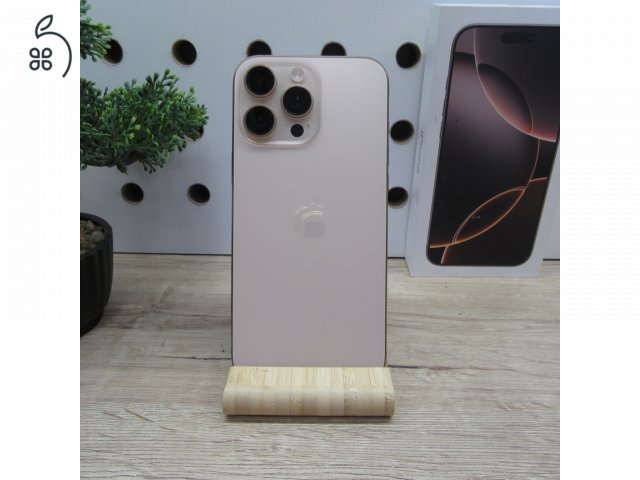 Apple iPhone 16 Pro Max Desert Titanium 256GB használt karcmentes – 89% akku (405 ciklus) – 6 hónap garancia