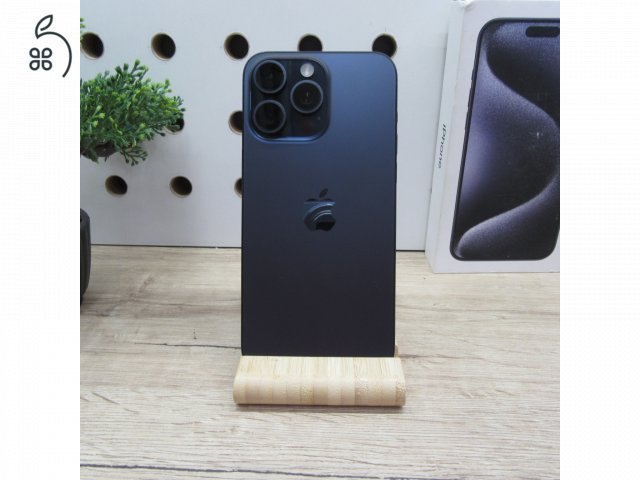 Apple iPhone 15 Pro Max Blue Titanium 512GB használt karcmentes – 100% akku – 6 hónap garancia