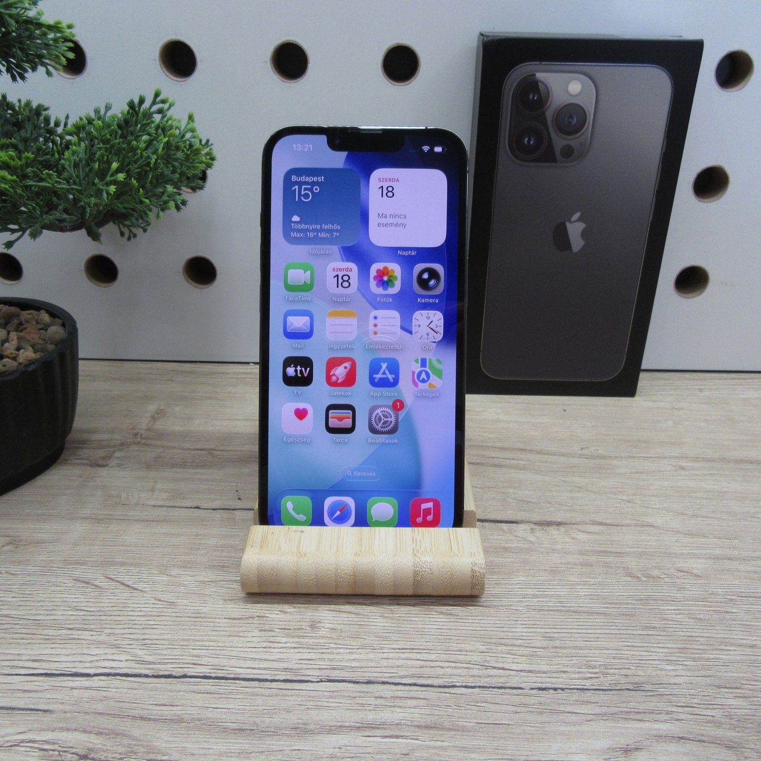 Apple iPhone 13 Pro Graphite 128GB használt – 100% új akku – 6 hónap garancia