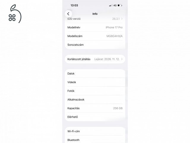 Eladó makulátlan Apple iPhone 17 Pro 256GB