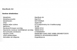 Újszerű Apple Macbook Air M2 13