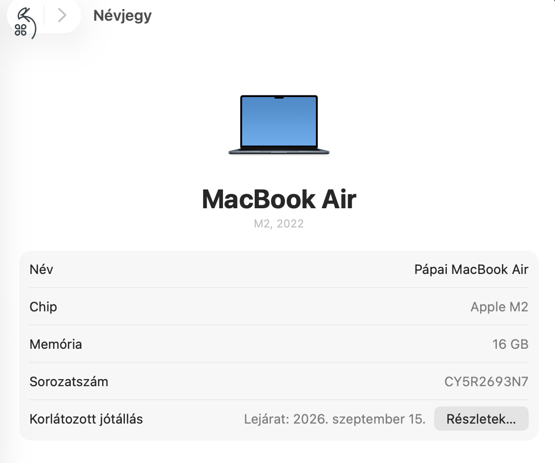 Újszerű Apple Macbook Air M2 13