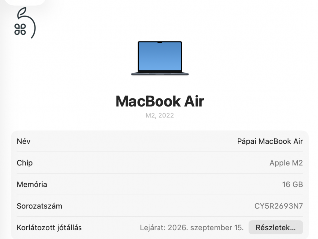 Újszerű Apple Macbook Air M2 13