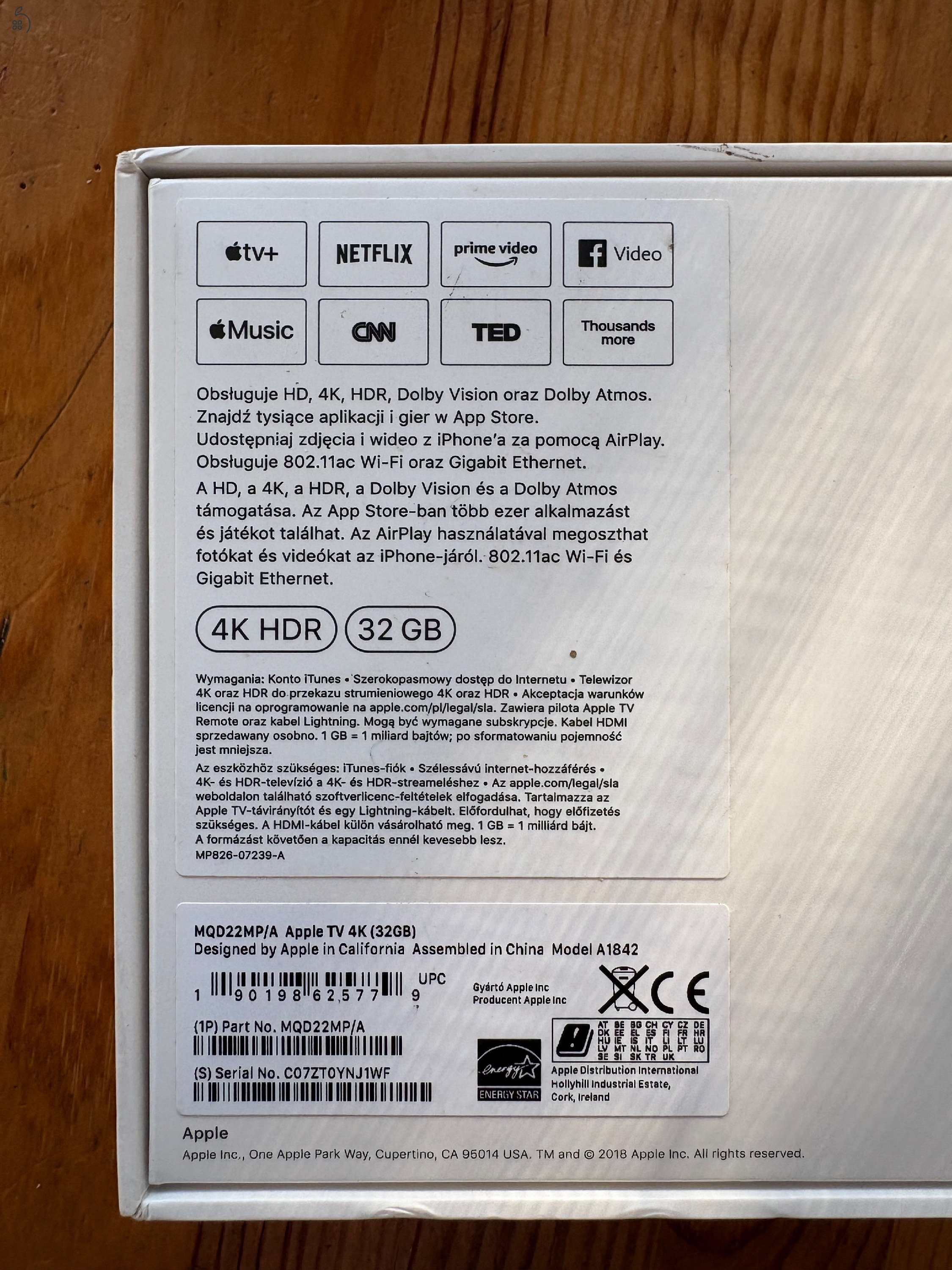 Apple TV 4K 1. generációs (A1842)