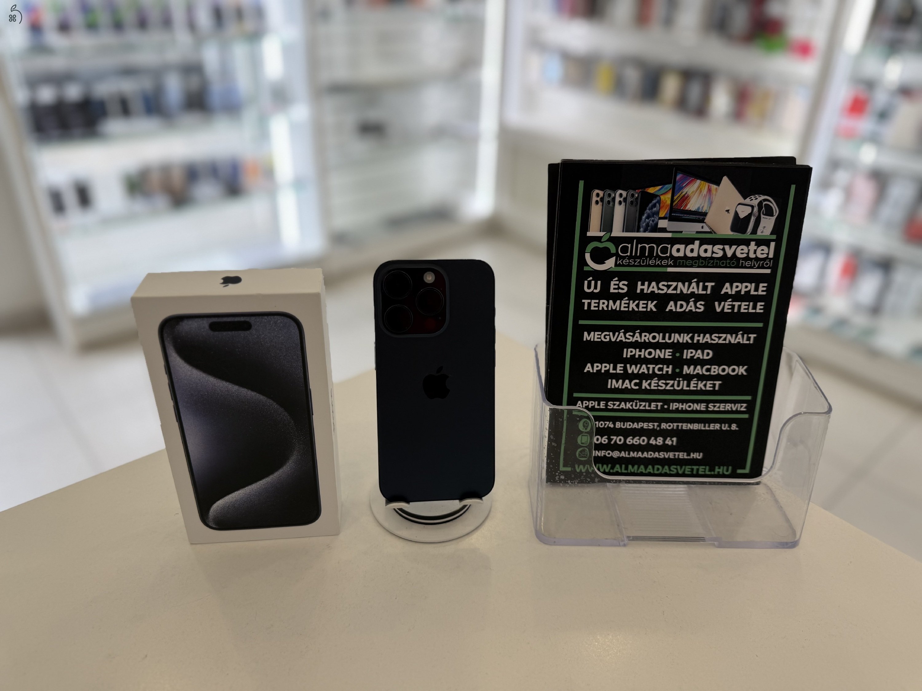 iPhone 15 Pro 256GB Független Megkímélt/1-3 hónap gar./Akku 85%/p4811