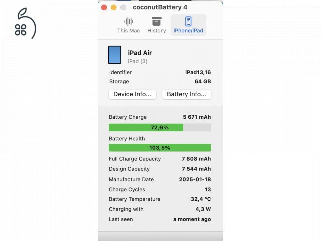 iPad Air 5. gen (M1) garancia 100% akksi
