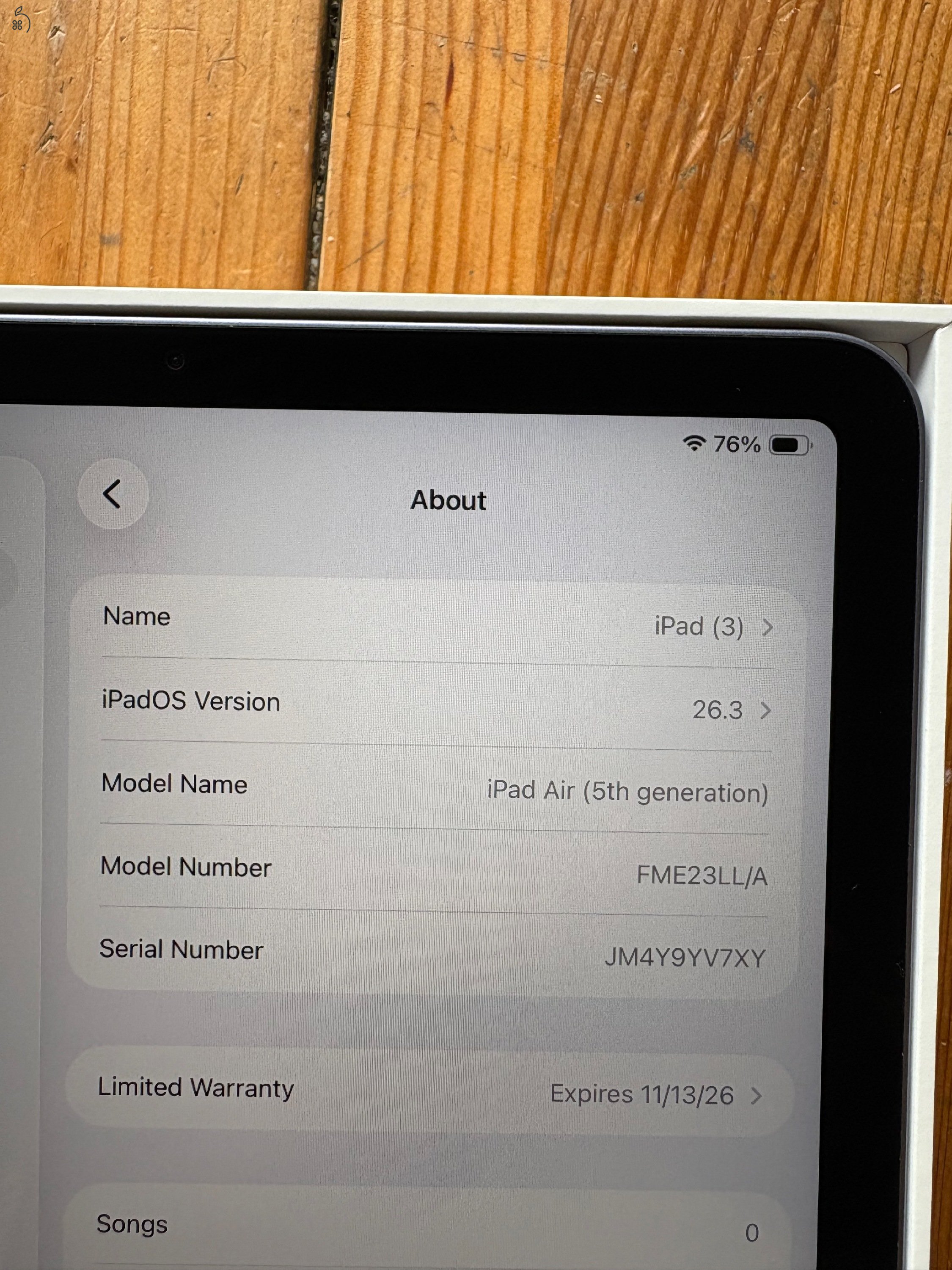 iPad Air 5. gen (M1) garancia 100% akksi