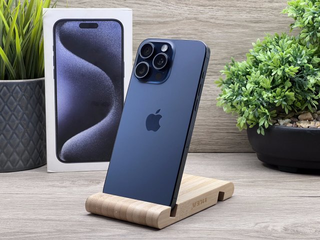 iPhone 15 Pro Max Blue Titanium 256GB 2 ÉV Garanciával 90%