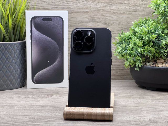 Hibátlan iPhone 15 Pro Black Titanium 128GB 2 ÉV Garanciával 90%