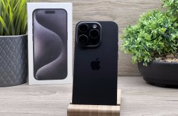 Hibátlan iPhone 15 Pro Black Titanium 128GB 2 ÉV Garanciával 90%