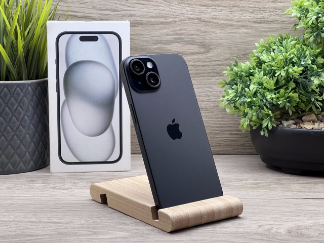 Hibátlan iPhone 15 Black 256GB 2 ÉV Garanciával 92%