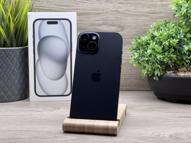 Hibátlan iPhone 15 Black 256GB 2 ÉV Garanciával 92%