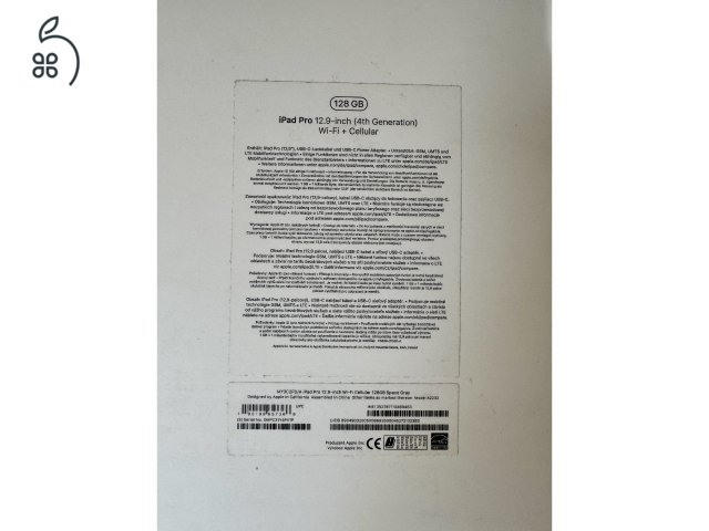 iPad Pro 12.9 4th gen WiFi + Cellular 128GB Space Grey, hibátlan állapot!