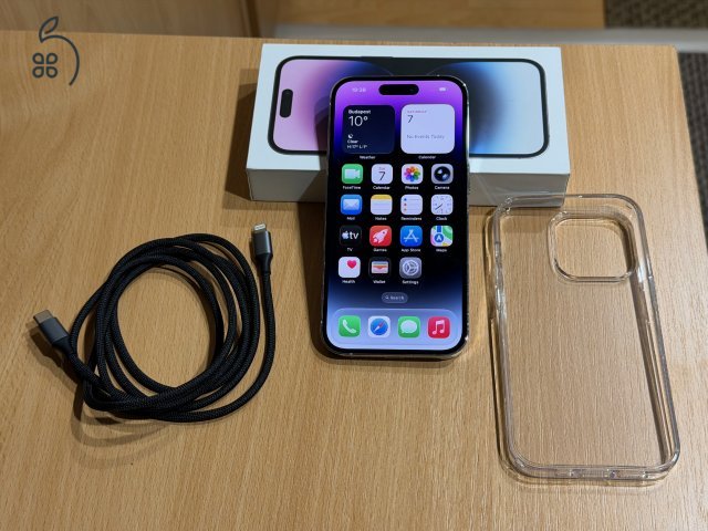 iPhone 14 Pro 256GB - ezüst, új Apple akku, ajándék Spigen fólia, tok