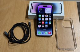 iPhone 14 Pro 256GB - ezüst, új Apple akku, ajándék Spigen fólia, tok