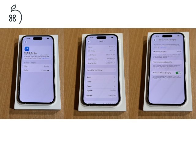 iPhone 14 Pro 256GB - ezüst, új Apple akku, ajándék Spigen fólia, tok