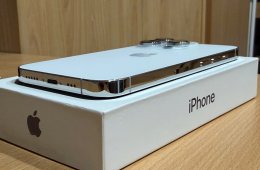 iPhone 14 Pro 256GB - ezüst, új Apple akku, ajándék Spigen fólia, tok