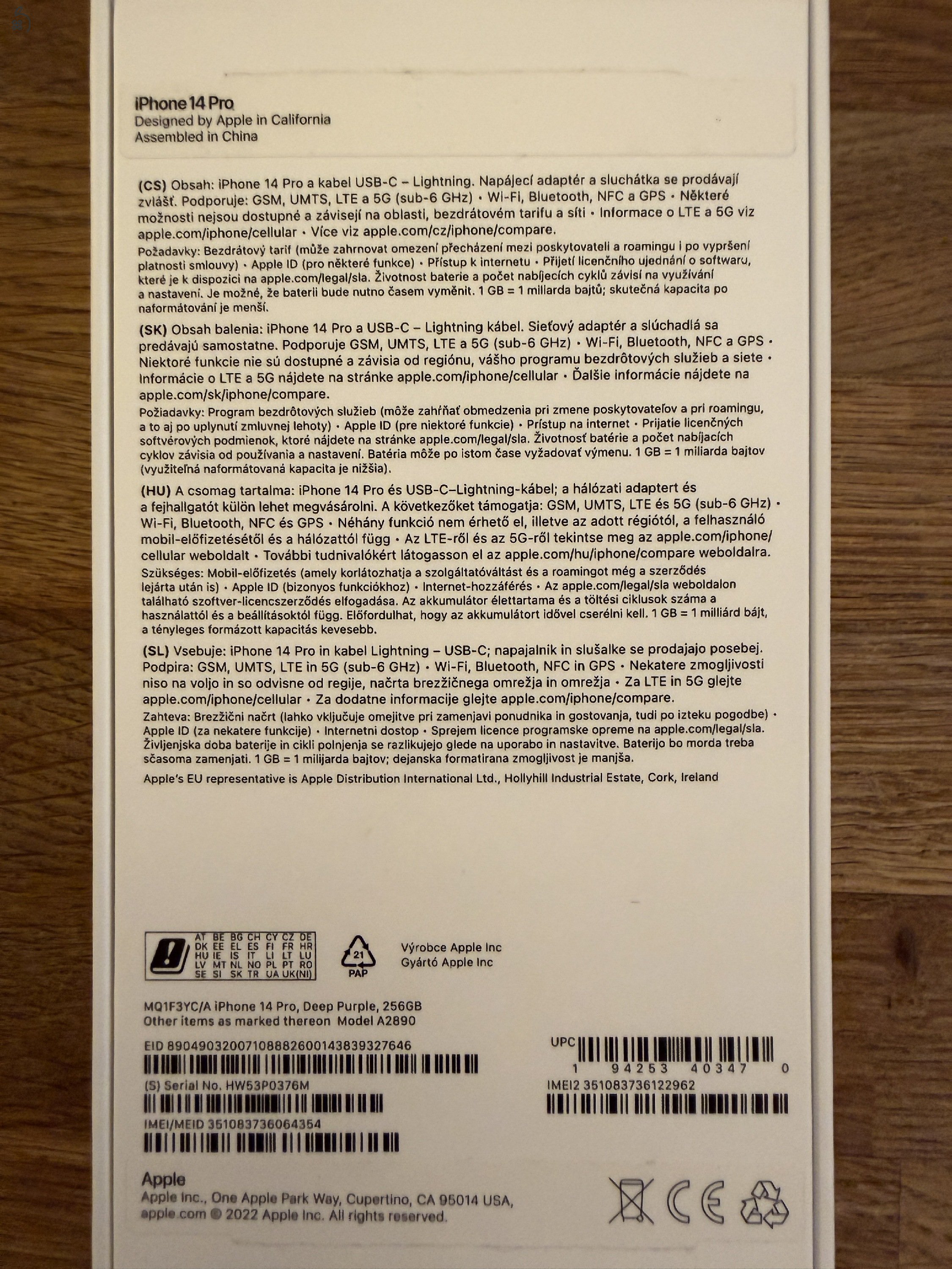 iPhone 14 Pro 256 GB Lila karcmentes állapot