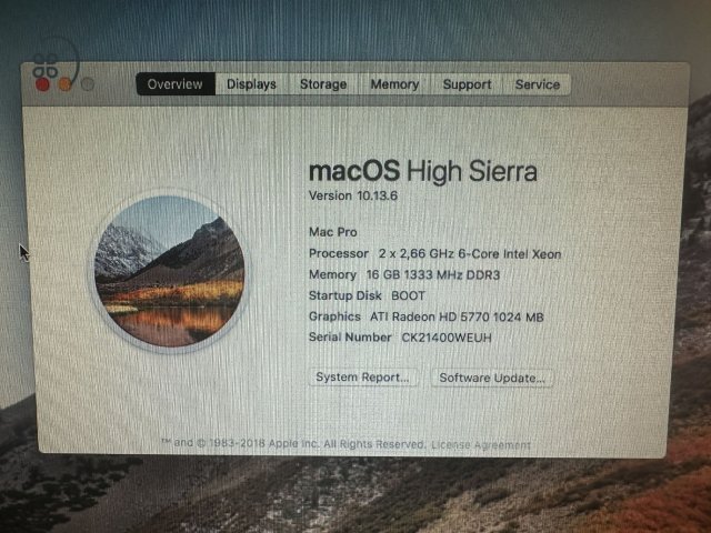 Mac Pro 2010 2x6 Core 2.66G IntelXeon, 16G RAM, 240GB SSD, 2TB HDD, ATI Radeon 5770 1GB