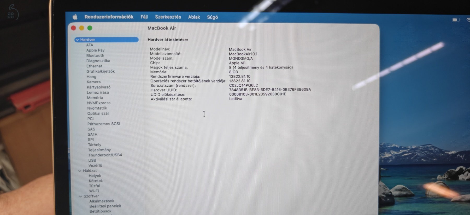 Apple MacBook Air 2020 ( A2337 ) laptop, M1 processzor, 8 GB RAM, 256 GB, Rose Gold, 13,3 hüvelykes Retina