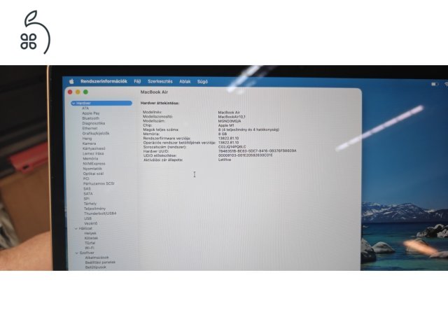 Apple MacBook Air 2020 ( A2337 ) laptop, M1 processzor, 8 GB RAM, 256 GB, Rose Gold, 13,3 hüvelykes Retina