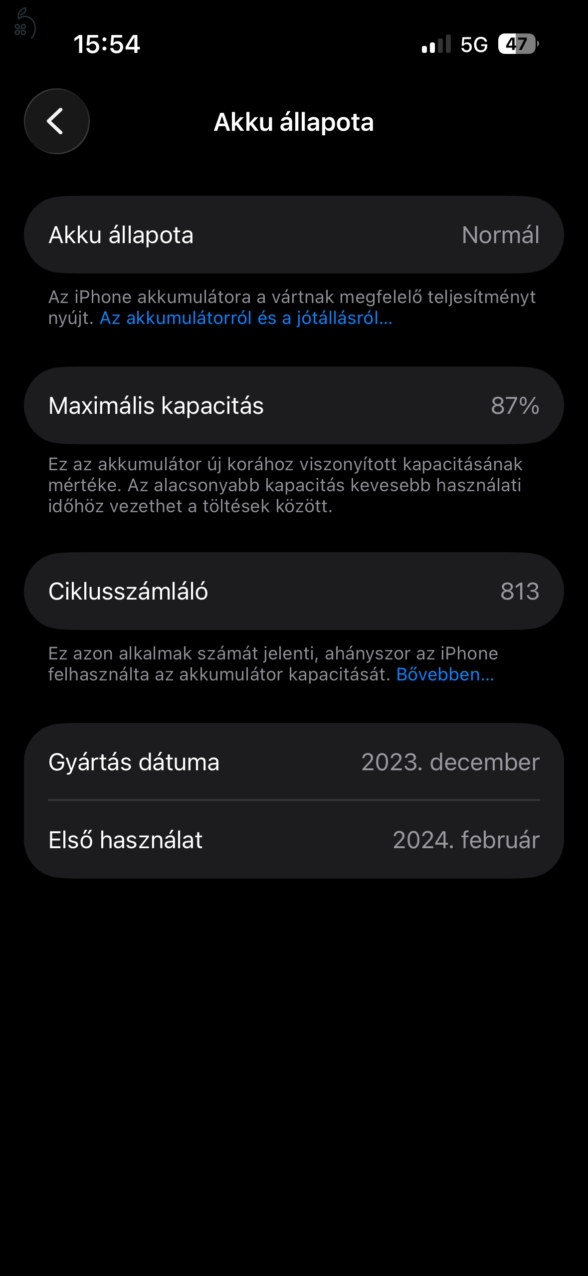 iPhone 15 Pro Blue Titanium 128GB 87% független