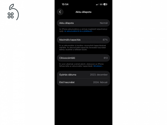 iPhone 15 Pro Blue Titanium 128GB 87% független