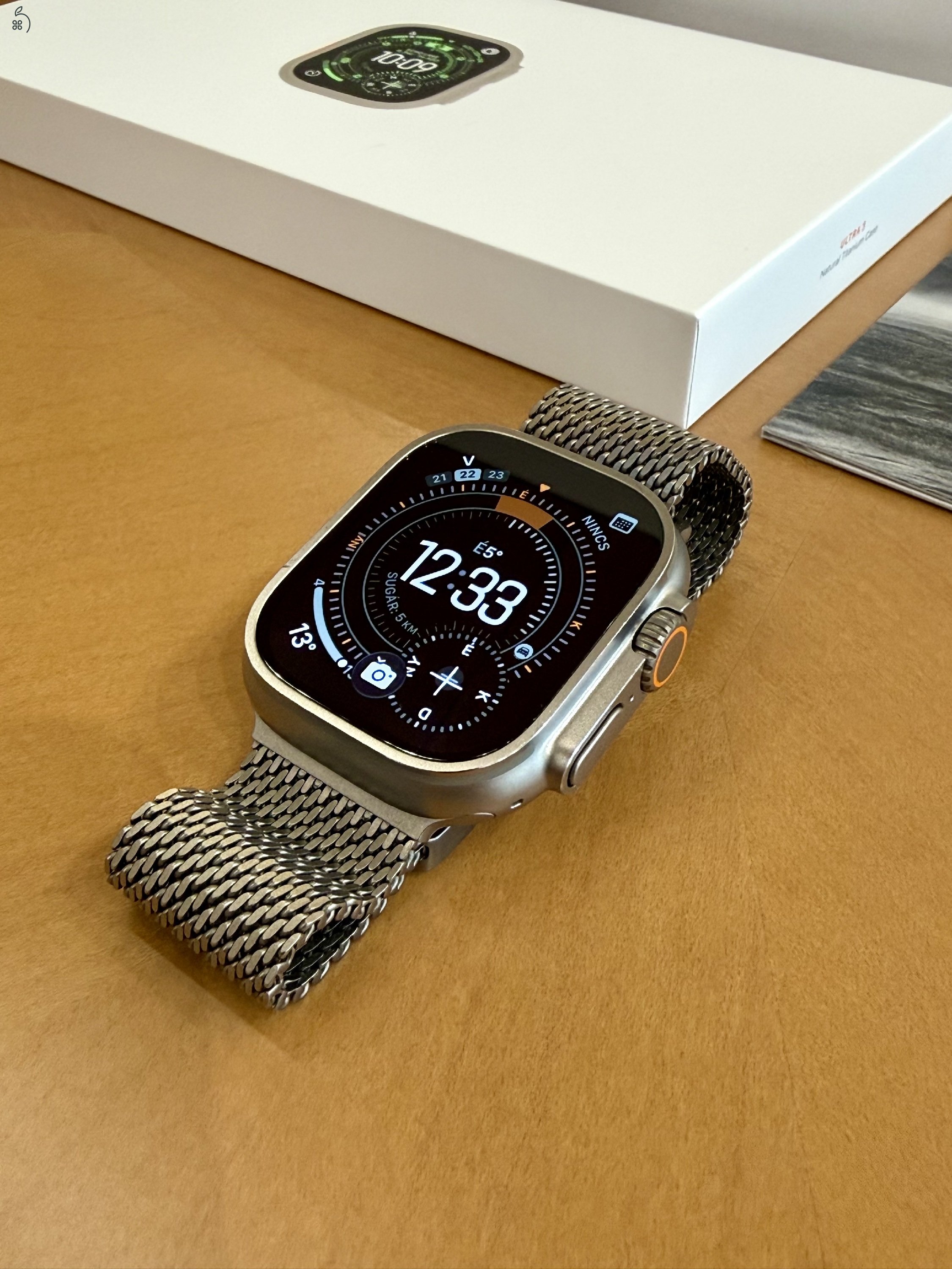 Apple Watch Ultra 3 – natúr titán, Milanese szíj, GARANCIÁS