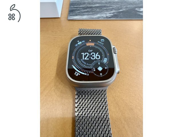 Apple Watch Ultra 3 – natúr titán, Milanese szíj, GARANCIÁS