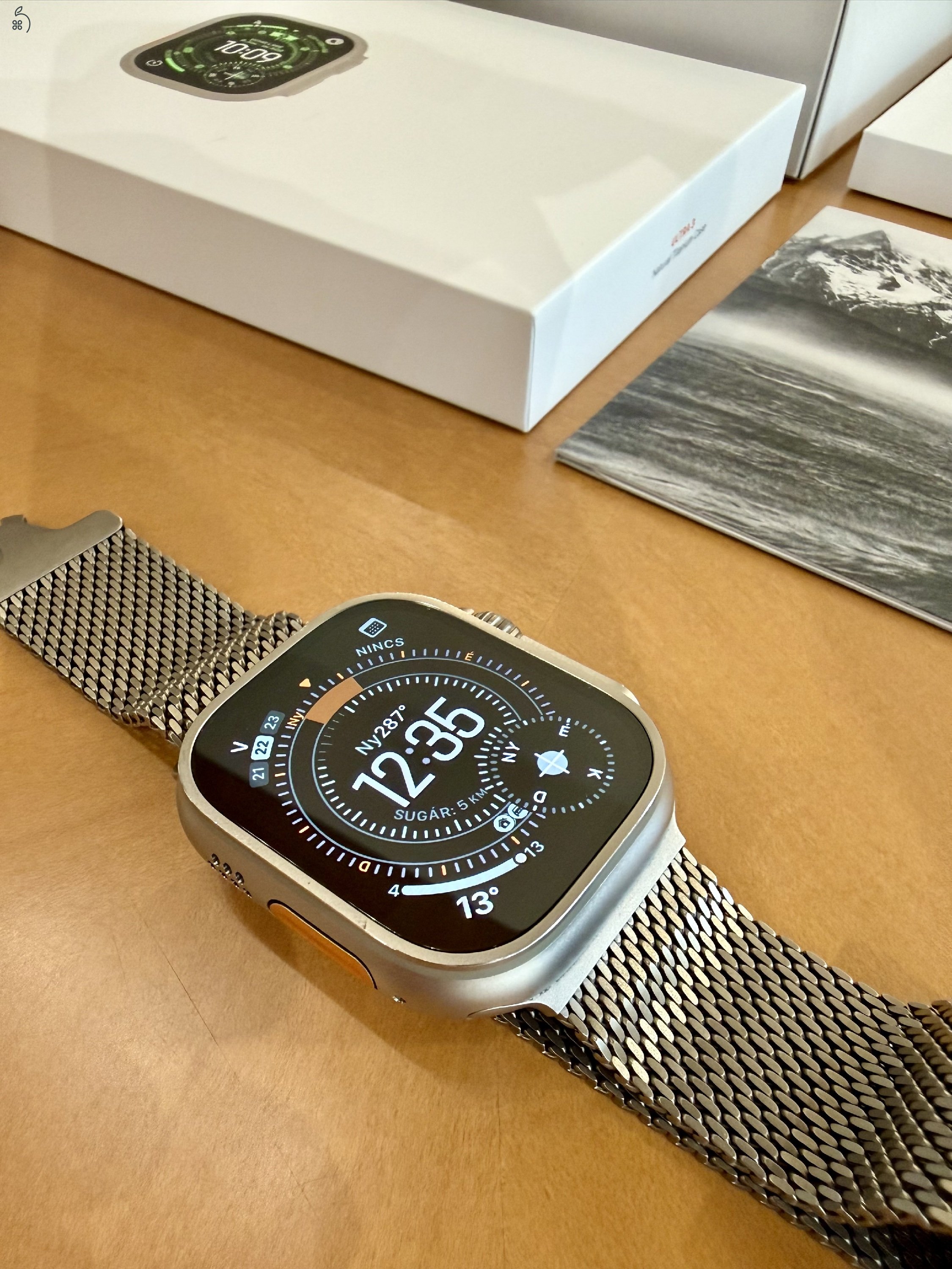 Apple Watch Ultra 3 – natúr titán, Milanese szíj, GARANCIÁS