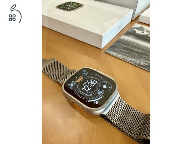 Apple Watch Ultra 3 – natúr titán, Milanese szíj, GARANCIÁS