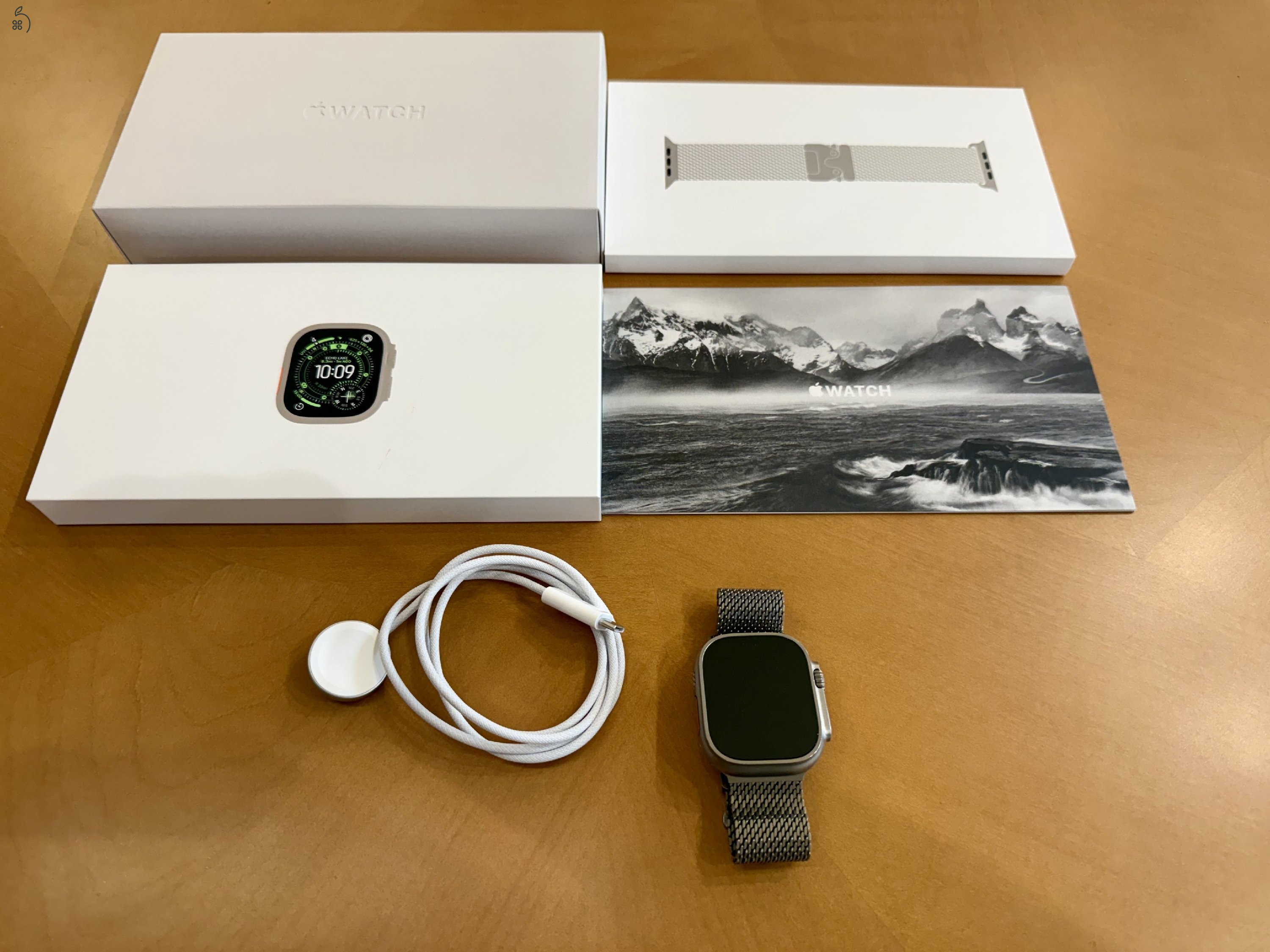 Apple Watch Ultra 3 – natúr titán, Milanese szíj, GARANCIÁS