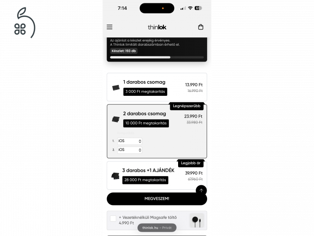 2 db thinlok gps kártya - Iphone-hoz