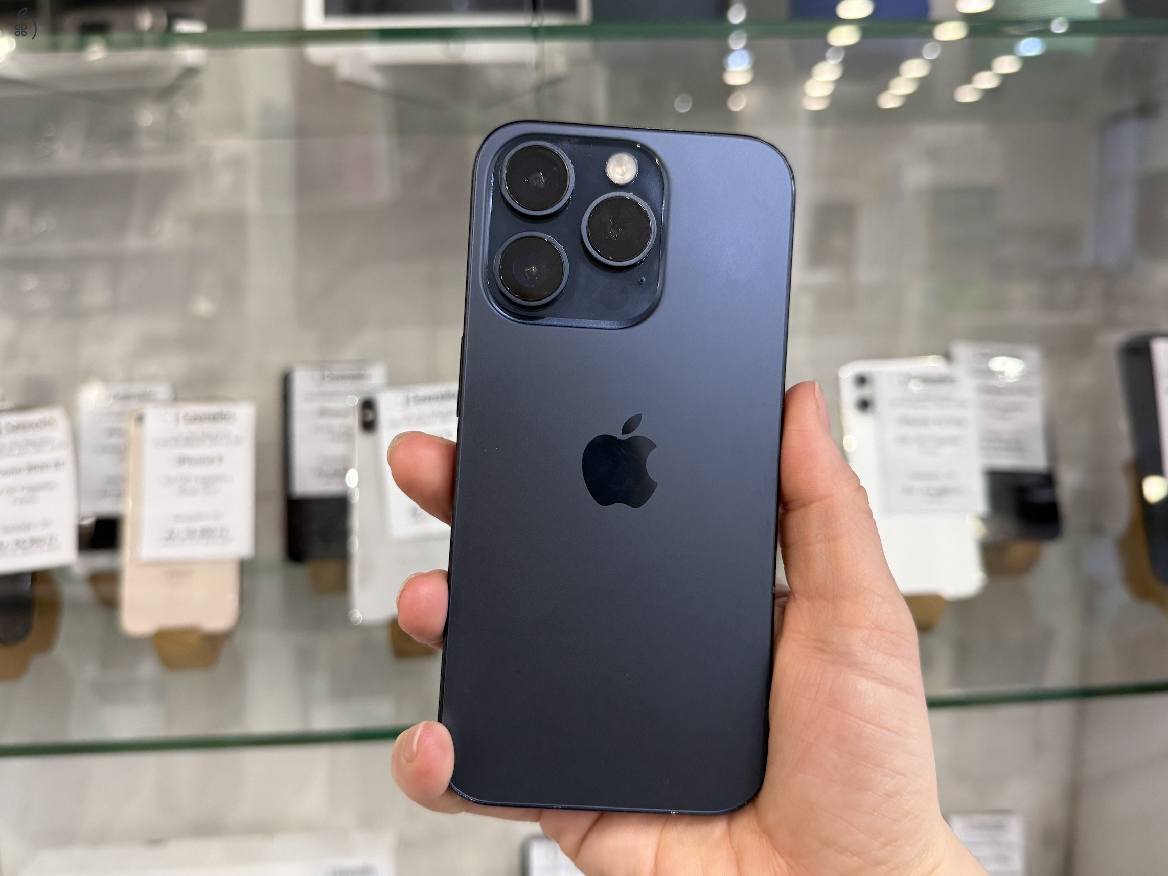 iPhone 15 Pro független kék 128GB akku 100%, kijelző új | 6 hónap garanciával (47) 