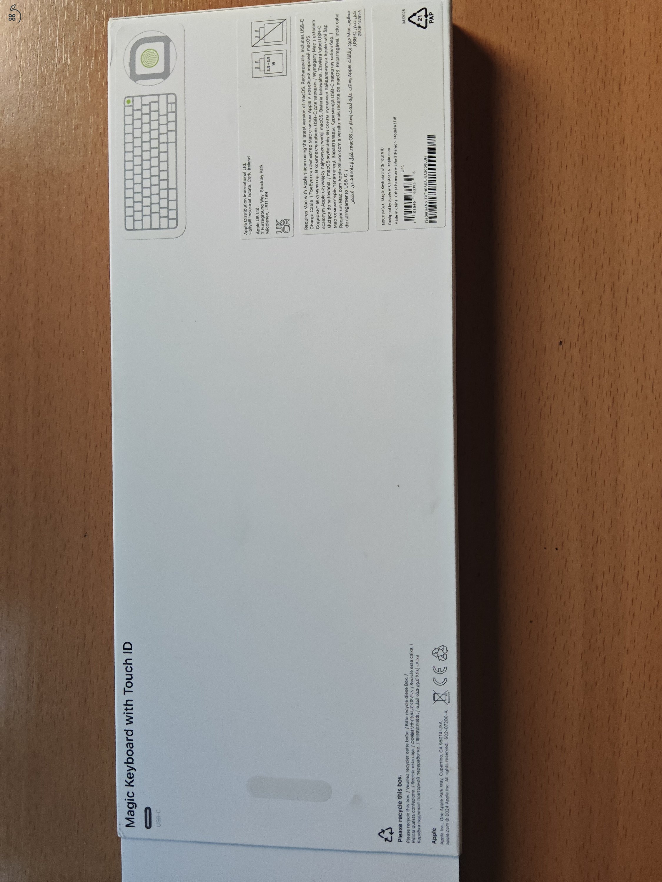 Billentyűzet Apple Magic Keyboard 2024 Touch ID