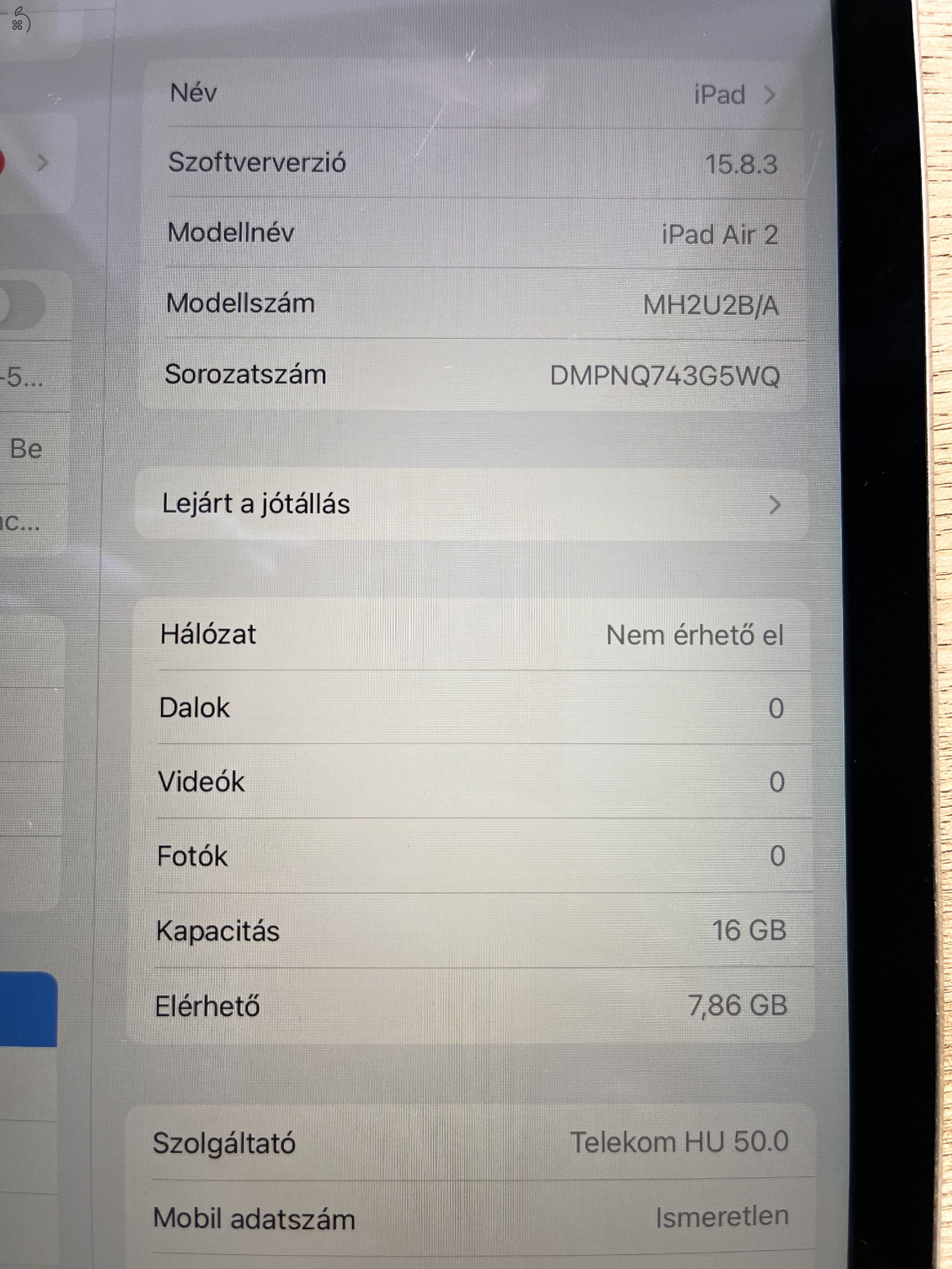 Apple iPad Air 2 Cellular 16 GB hibátlan, új akksival