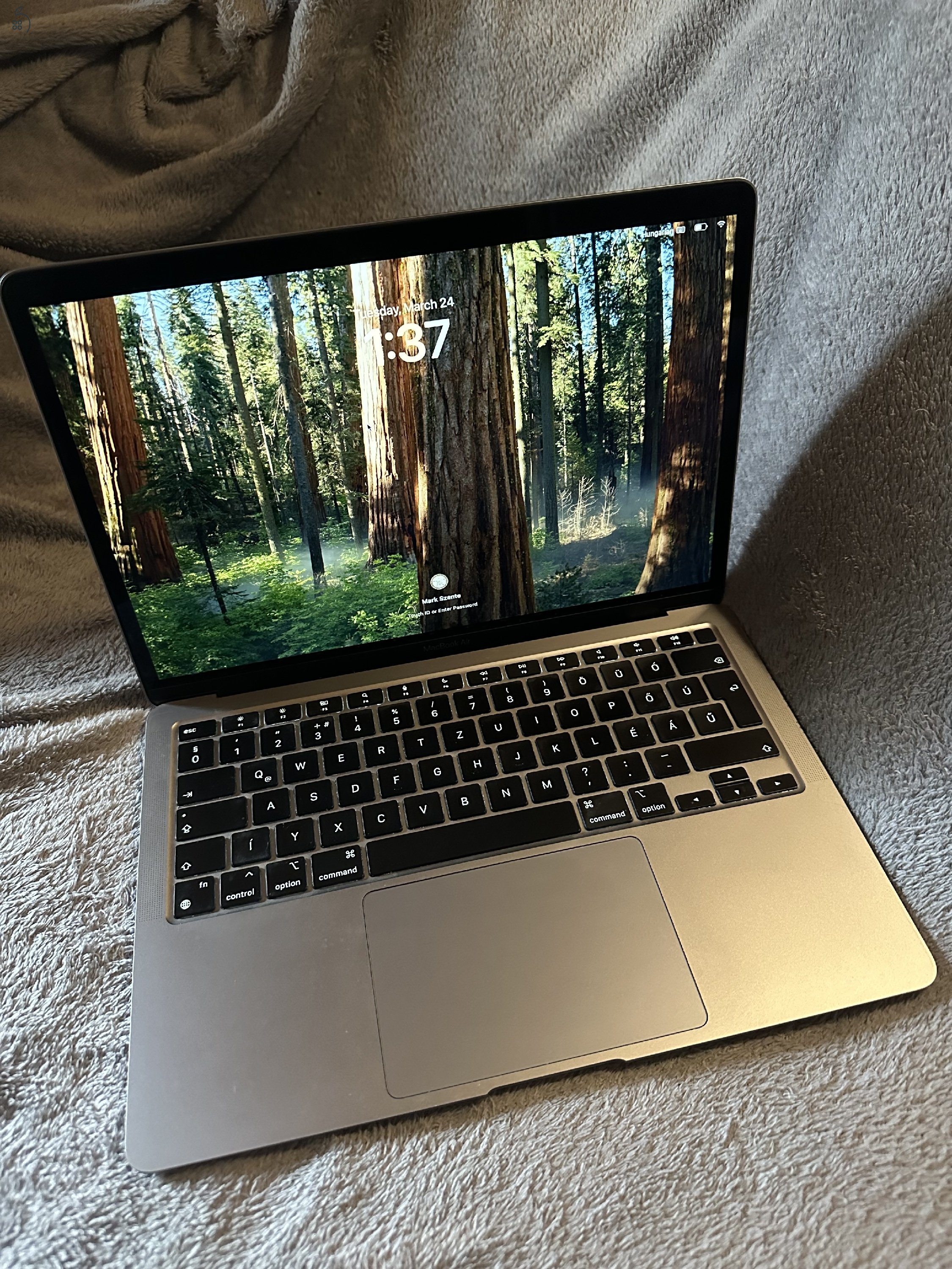 Macbook Air M1, 16GB, 512GB, szürke, magyar