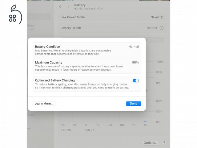 Akció M1 MacBook Pro 512GB SSD 16GB RAM 96% akkumulátor Touchbar megkímélt magyar 100% SSD