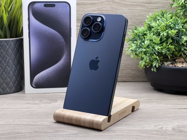 Hibátlan iPhone 15 Pro Max Blue Titanium 256GB 2 ÉV Garanciával 91%
