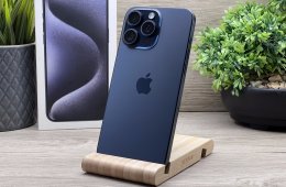 Hibátlan iPhone 15 Pro Max Blue Titanium 256GB 2 ÉV Garanciával 91%