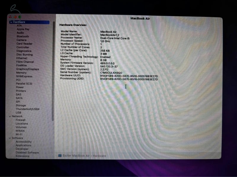 MacBook Air 13” (2015) - új 2027-ig garanciás 100%-os akku!